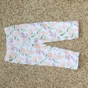 Chick Pea white floral leggings 6-9m